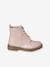 Boots met veters en rits kleutercollectie meisjes rozen - vertbaudet enfant 