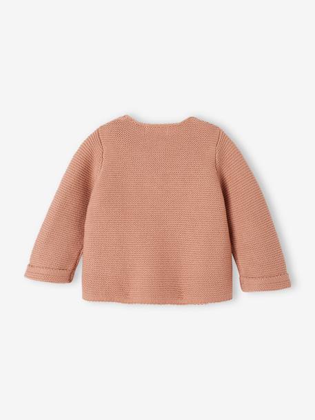 Fijnmazig baby vestje van katoen cappuccino+gemêleerd beige+inkt - vertbaudet enfant 