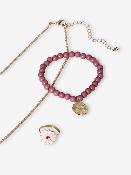 Ketting + armband + ringenset margriet zachtpaars - vertbaudet enfant 