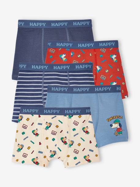 Set met 5 stretch boxers hond voor jongens grijsblauw - vertbaudet enfant 