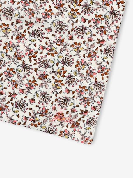 Personaliseerbare sjaal met bloemenprint voor babymeisje ecru - vertbaudet enfant 