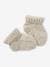 Gebreide set baby muts + wanten + laarsjes gemêleerd beige+hazelnoot - vertbaudet enfant 