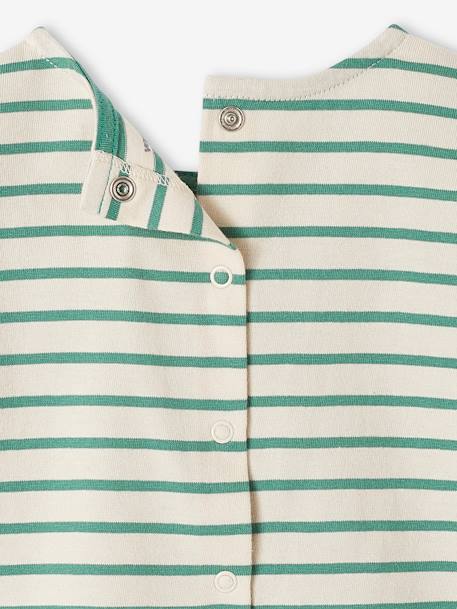 Gestreept T-shirt baby met lange mouwen groen, gestreept - vertbaudet enfant 