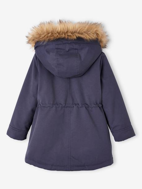 3-in-1 parka met capuchon meisje DARK GREEN+groengrijs+marineblauw+PURPLE DARK - vertbaudet enfant 