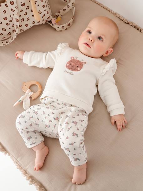 Set sweater en broek baby ecru+klei+nude - vertbaudet enfant 