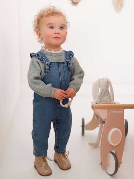 Babytuinbroek van denim stone - vertbaudet enfant 