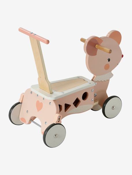 FSC¨-houten drager en loopwagen TANZANIE 2 in 1 hout+rozen - vertbaudet enfant 