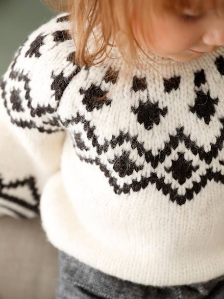 Jacquard  babytrui gemêleerd beige - vertbaudet enfant 