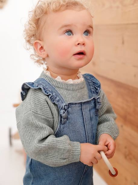 Babytuinbroek van denim stone - vertbaudet enfant 