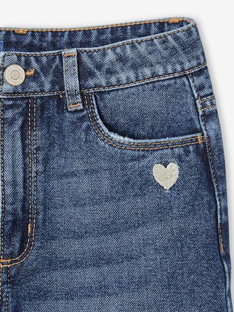 wijde jeans met revers meisjes stone - vertbaudet enfant 