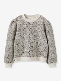 Meisje-Trui, vest, sweater-Sweater-Meisjessweater met Rosemary-print - Biokatoen CYRILLUS