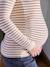 Zwangerschapsshirt met lange mouwen ivoor gestreept+okergeel - vertbaudet enfant 