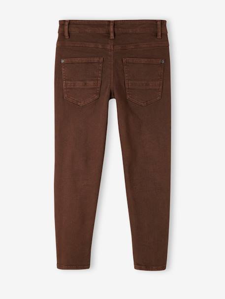 Gekleurde slim fit MorphologiK MEDIUM jongens beige+chocoladebruin+groen+groengrijs+hemelsblauw+leiblauw+nachtblauw+terracottategel - vertbaudet enfant 