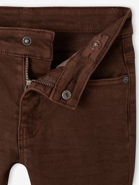 Gekleurde slim fit MorphologiK MEDIUM jongens beige+chocoladebruin+groen+groengrijs+hemelsblauw+leiblauw+nachtblauw+terracottategel - vertbaudet enfant 