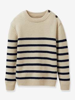 Jongens-Trui, vest, sweater-Zeemanstrui voor jongens van hoofdzakelijk wol CYRILLUS