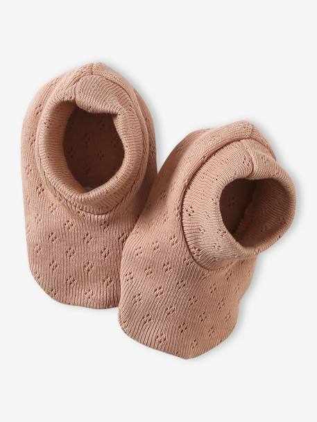 Set muts + wanten + slofjes + babytas voor babymeisjes cappuccino - vertbaudet enfant 