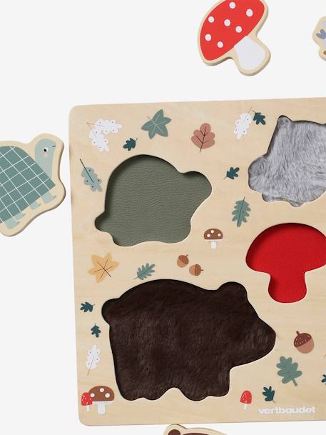 Chunky tactiele puzzel van FSC®-hout beige+bruin - vertbaudet enfant 