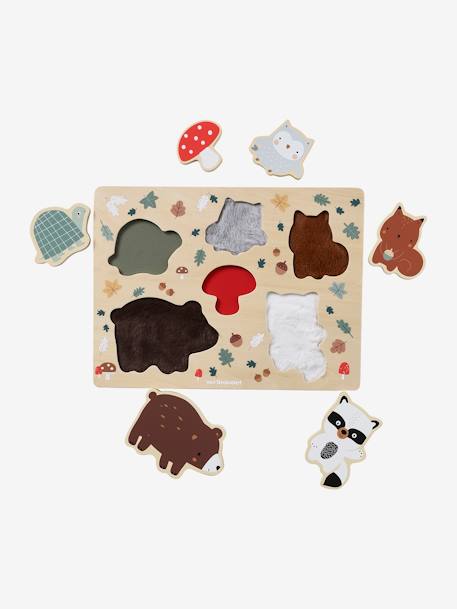 Chunky tactiele puzzel van FSC®-hout beige+bruin - vertbaudet enfant 