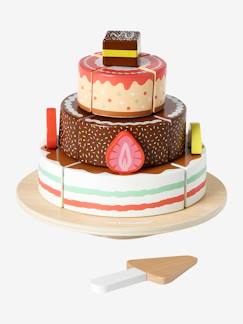 Speelgoed-Imitatiespelletjes-Keuken en etenswaren-FSC® houten vruchtencake met 3 verdiepingen