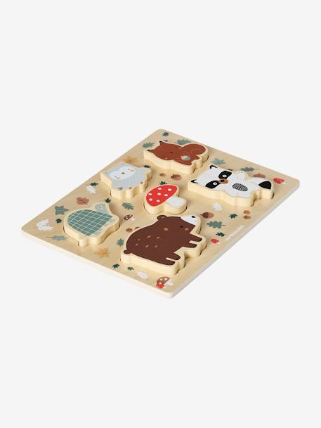 Chunky tactiele puzzel van FSC®-hout beige+bruin - vertbaudet enfant 