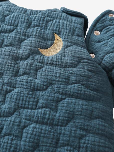 Gewatteerde slaapzak met afritsbare mouwen NUITS DE RÊVE van biologisch katoengaas*. ecru+karamel+marineblauw - vertbaudet enfant 