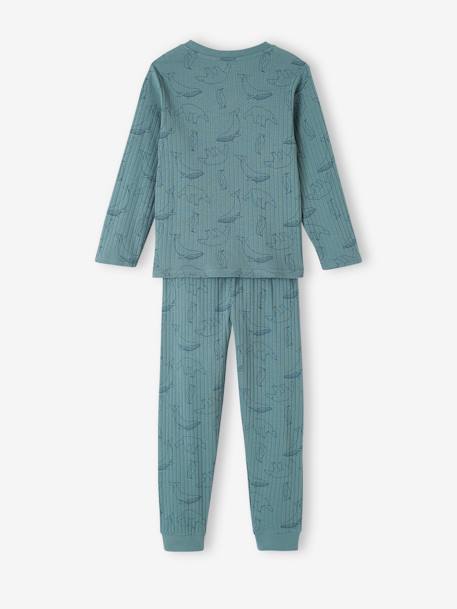 Set van 2 'beren'-pyjama's in ribtricot smaragdgroen - vertbaudet enfant 