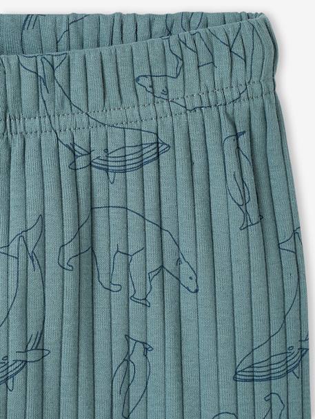 Set van 2 'beren'-pyjama's in ribtricot smaragdgroen - vertbaudet enfant 