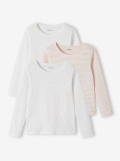 Meisje-Set van 3 shirts voor meisjes met lange mouwen BASICS