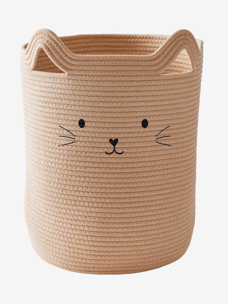 Katoentouw opbergmand Kat beige - vertbaudet enfant 