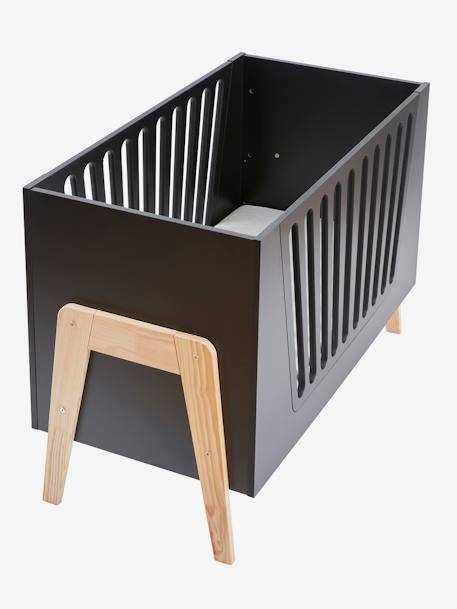 Meegroeibed baby's met verwijderbare spijlen LIGNE RETRO zwart - vertbaudet enfant 