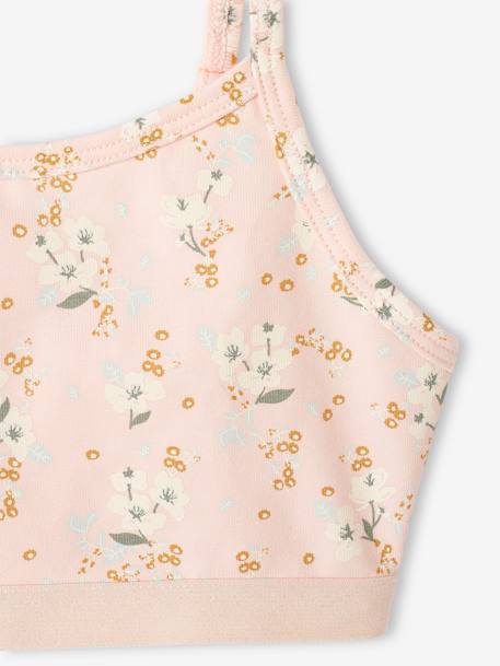 Set met 2 topjes voor meisjes flowers roze (poederkleur) - vertbaudet enfant 