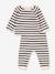 Babyset gebreid in wol en katoen met marinestreep PETIT BATEAU beige, bedrukt - vertbaudet enfant 