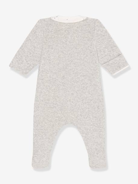 Fluwelen babypyjama PETIT BATEAU grijs - vertbaudet enfant 