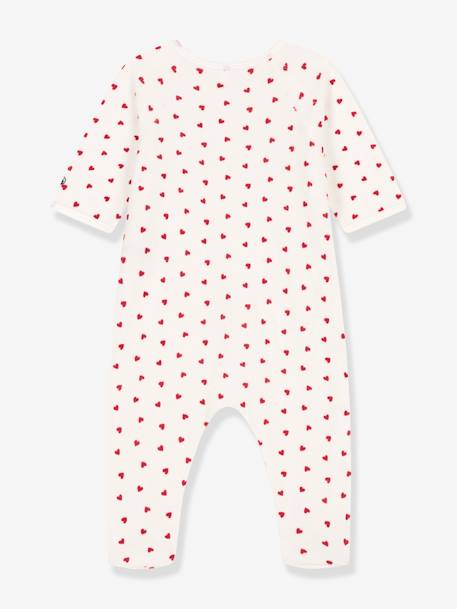 Fluwelen babypyjama hart PETIT BATEAU wit, bedrukt - vertbaudet enfant 