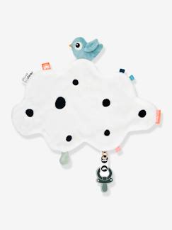 Speelgoed-Platte knuffel met fopspeenbevestiging Happy Clouds - DONE BY DEER
