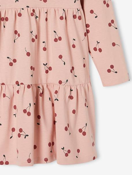 Set jurk en cardigan met ruches voor meisje karamel+roze (poederkleur) - vertbaudet enfant 