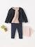 Set van 2 lange baby-leggings meisje ecru+SET MARINEGRIJS - vertbaudet enfant 