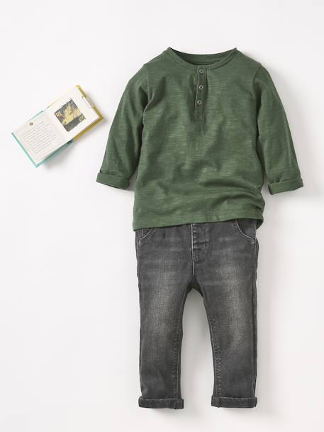 Babyjeans rechte pasvorm BASICS denimgrijs+gebleekt denim+ongewassen denim - vertbaudet enfant 