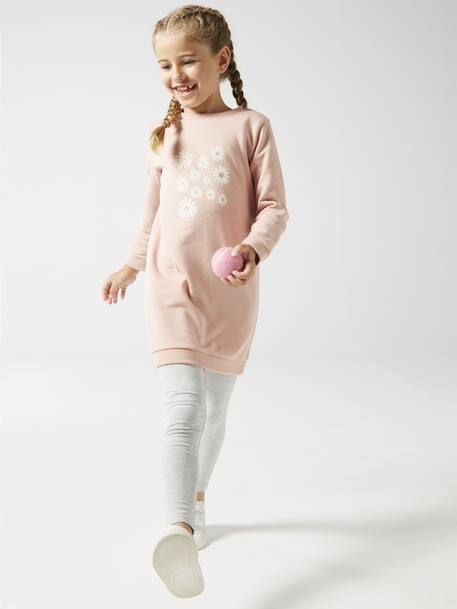 Meisjes legging met iriserende riem donkerroze+GECHINEERD LICHTGRIJS+gemêleerd grijs+MARINE GRIJS+mauve+ZWART - vertbaudet enfant 