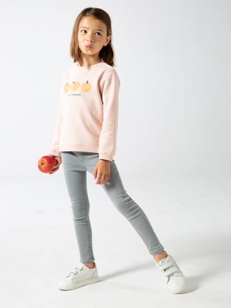 Treggingjeans Basics meisjes denimgrijs+double stone+jeansblauw+stone - vertbaudet enfant 