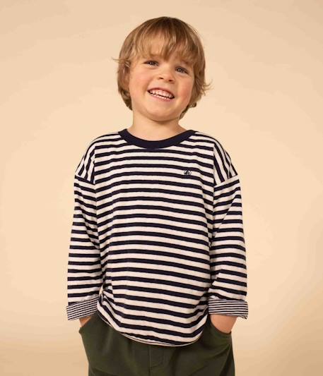 T-shirt met lange mouwen van tubic PETIT BATEAU blauw, bedrukt - vertbaudet enfant 
