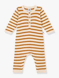 Baby-Salopette, jumpsuit-Gestreept gebreid babypakje PETIT BATEAU