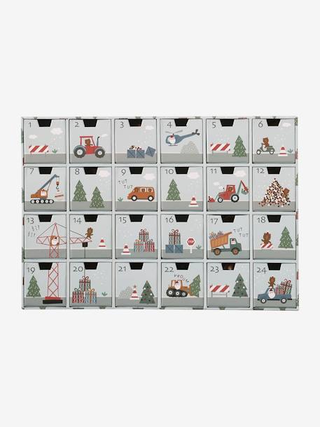 Adventskalender met FSC® houten speelgoed grijs+groen+hout+rood - vertbaudet enfant 