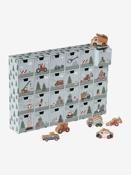 Adventskalender met FSC® houten speelgoed grijs+groen+hout+rood - vertbaudet enfant 