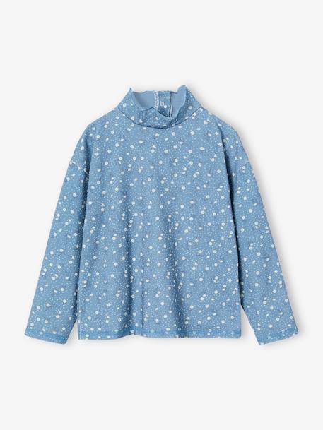 Set shirt en overall in velours voor meisjes chocoladebruin+nachtblauw - vertbaudet enfant 