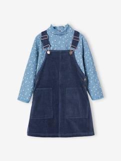 Meisje-Set shirt en overall in velours voor meisjes