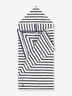 Baby-Badcape, badjas-Gestreepte badstoffen badcape PETIT BATEAU