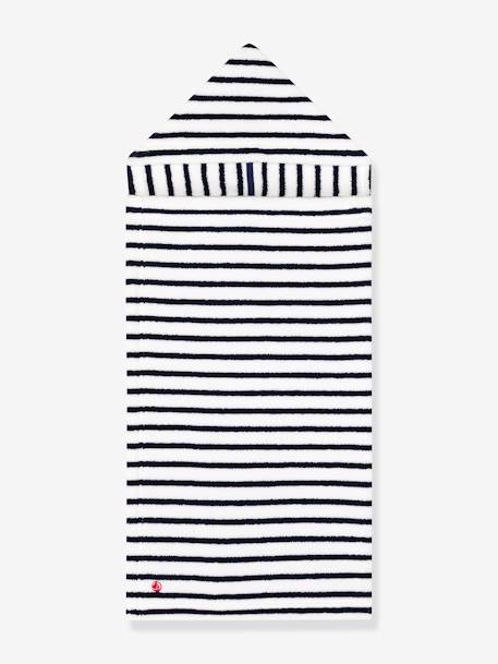 Gestreepte badstoffen badcape PETIT BATEAU wit, bedrukt - vertbaudet enfant 