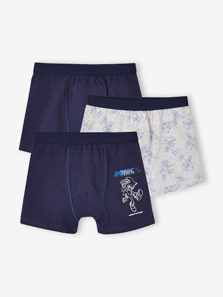 Set van 3 Sonic® boxershorts marineblauw - vertbaudet enfant 