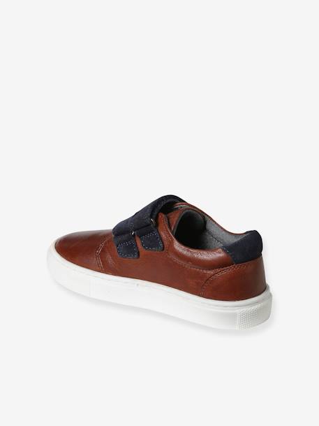 Leren sneakers voor kinderen met klittenband bruin - vertbaudet enfant 